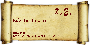 Kóhn Endre névjegykártya
